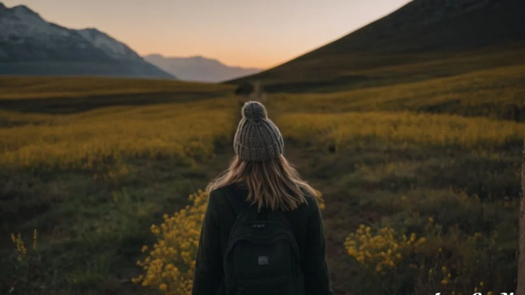 woman in a field - Spiritual Meanings of a Deer in Your Path