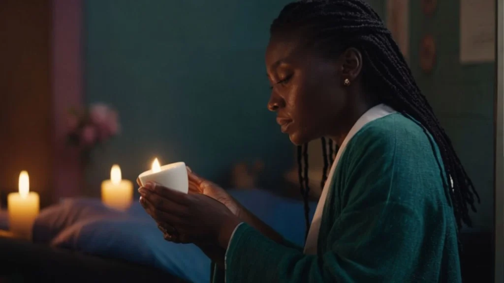 woman holding a candle - Spiritual Meanings of Being Cold