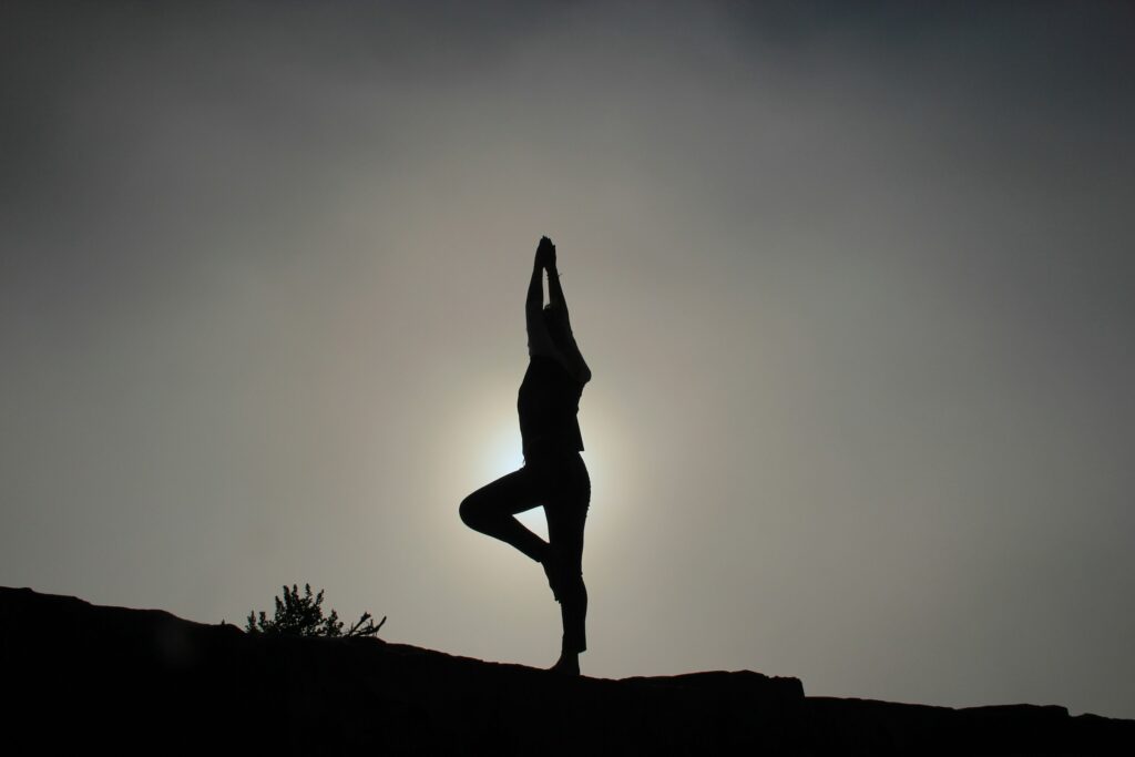 woman trying to open her third eye chakra