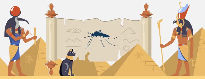 egyption pyramids and a mosquito - Spiritual Meaning of Mosquito Bites